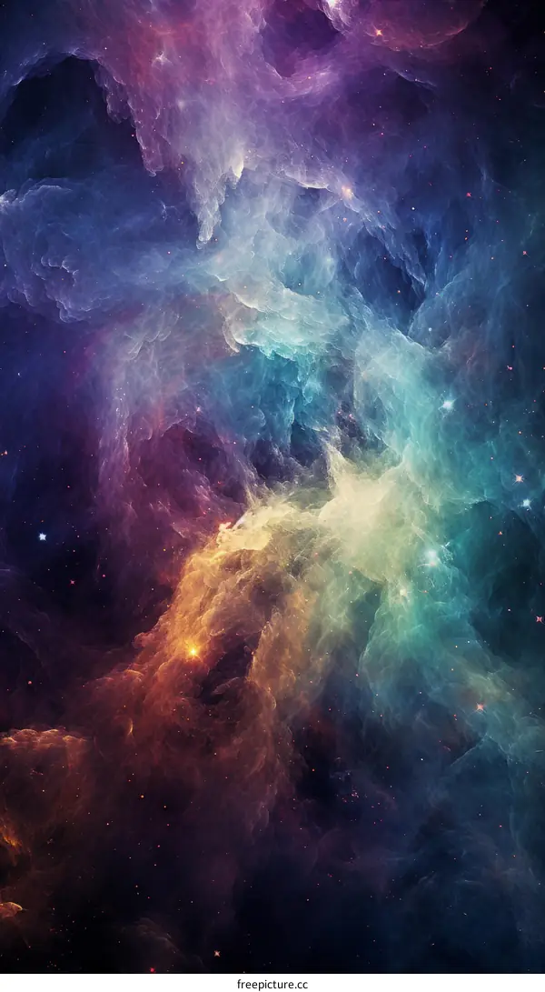 Nebula with Glowing Stars