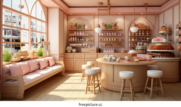 Dreamy Pink Bakery Interior