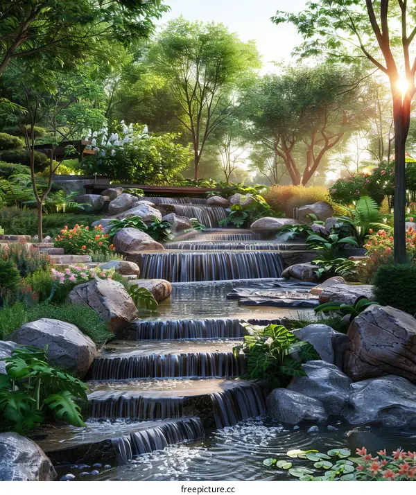 Chinese Garden Design Concept: Waterfalls, Rocks, and Harmony