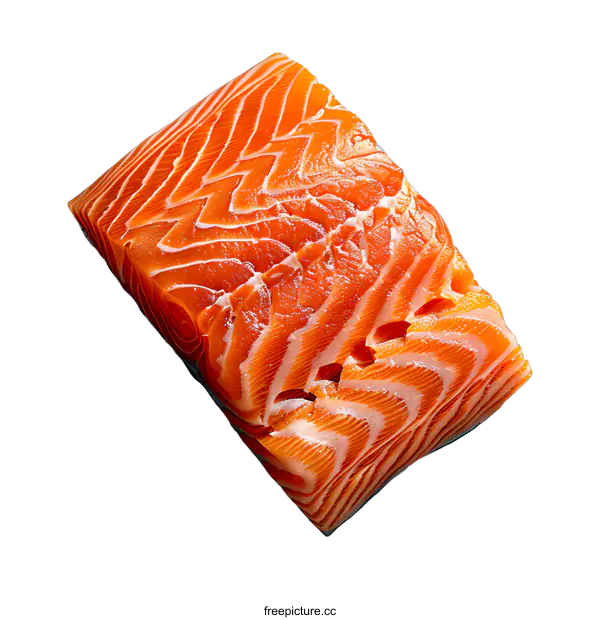 [Transparent Background PNG]Fresh Salmon Fillet Isolated on White Background