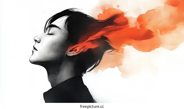 Artistic Portrait of a Man with Firey Hair