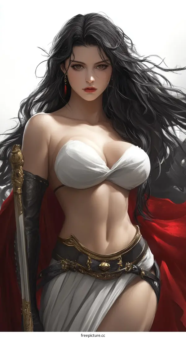 Beautiful Female Warrior Illustration