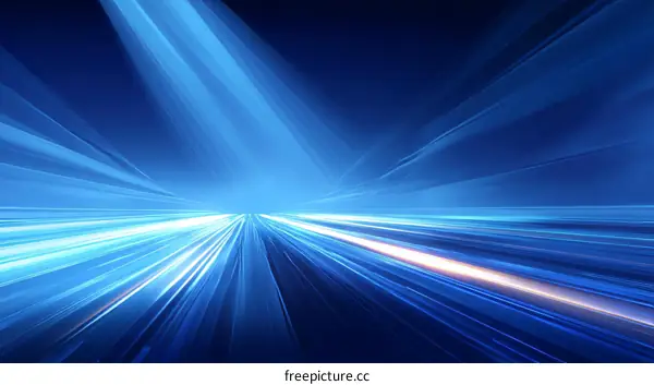 Abstract Speed Blue Light Trails