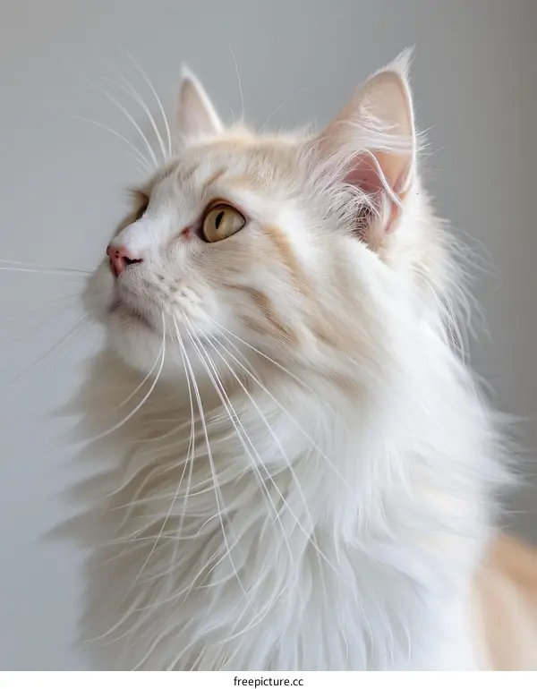 A ginger cat looking away