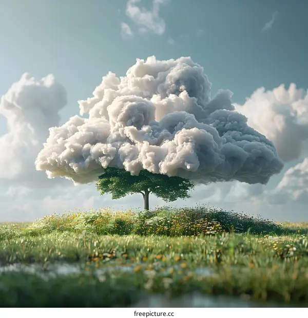 A tree-shaped cloud