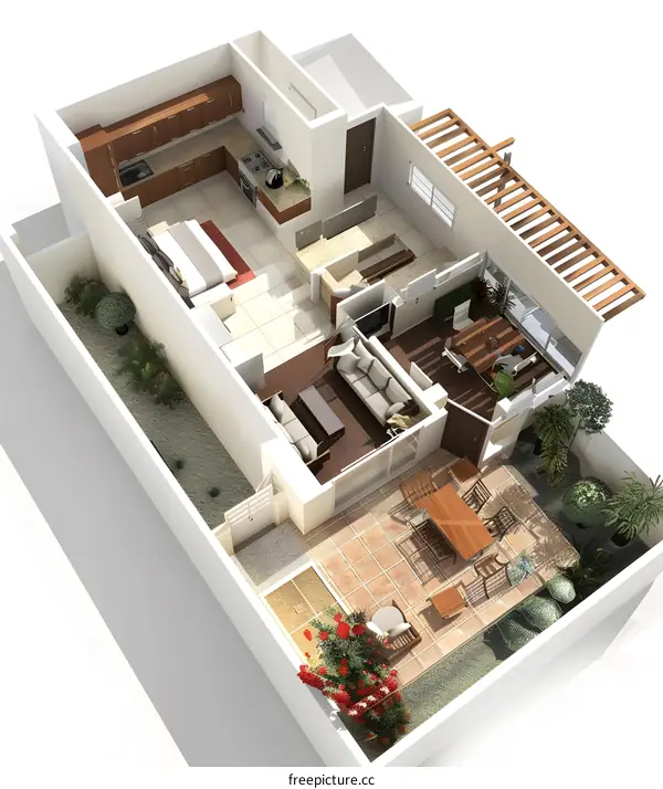 Modern Home Design Floor Plan With Backyard