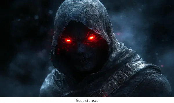 Mysterious Figure in Dark Cloak