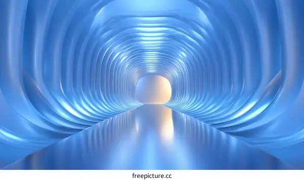 Abstract Blue Futuristic Tunnel