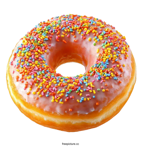 [Transparent Background PNG]Delicious Colorful Sprinkled Donut