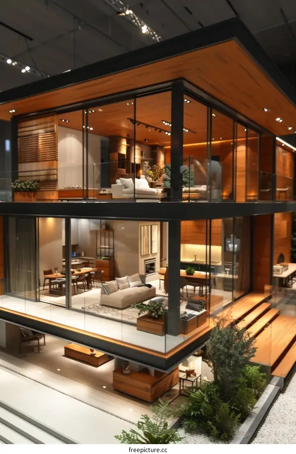 Modern two-story home interior exterior design