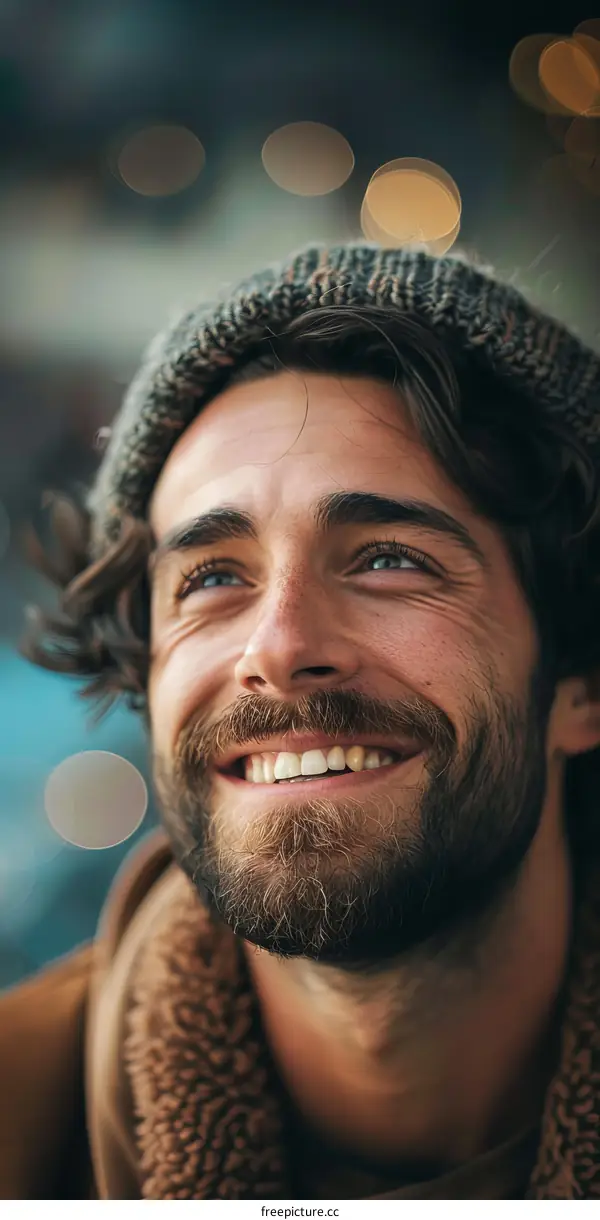 Smiling young man with a beanie