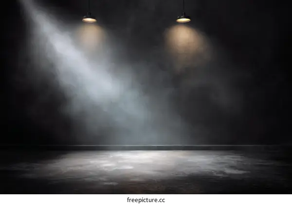 Dark Studio Scene with Spotlight