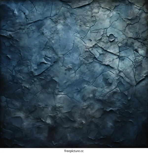 Blue Cracked Rock Texture Background - Grunge, Distressed Stone
