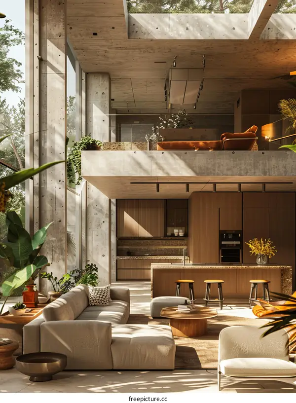 The beauty of exposed concrete in a tropical setting