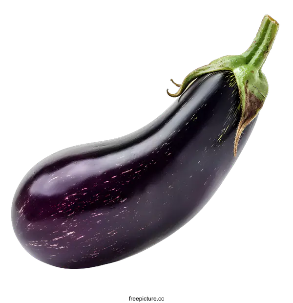 [Transparent Background PNG]Single Fresh Purple Eggplant Isolated On White Background
