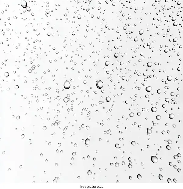 Closeup View of Water Bubbles on a Surface