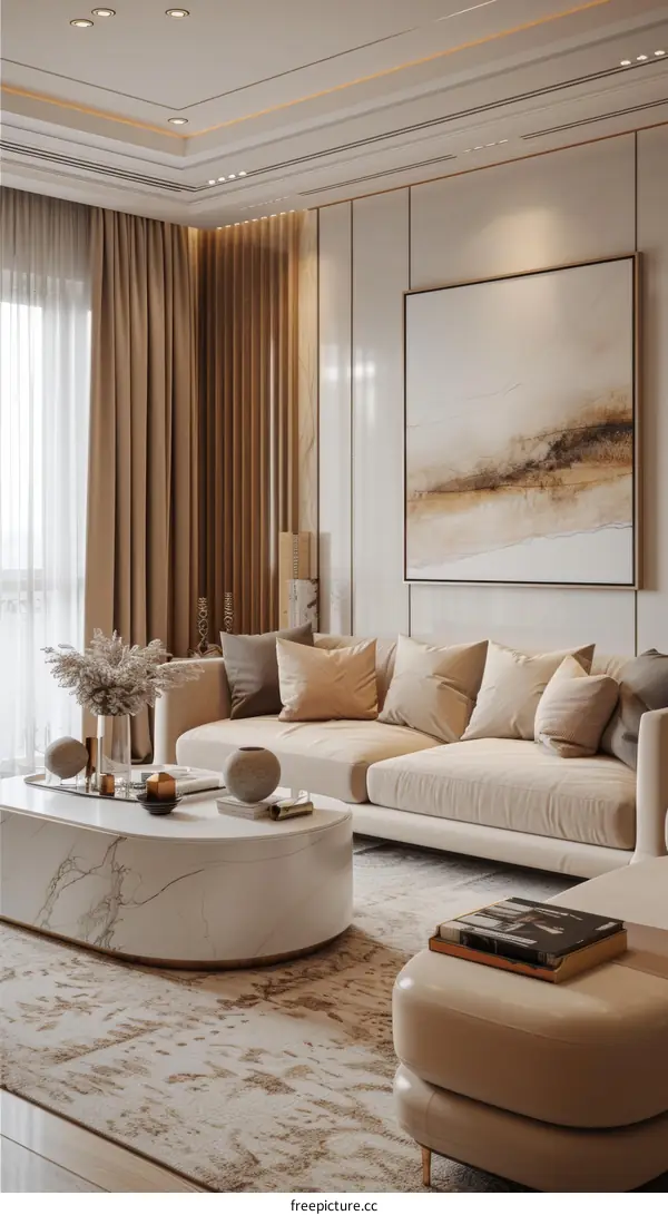 Neutral Living Room Design: Modern & Airy