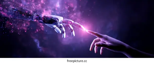 Futuristic Robotic Hand Reaching for Human Hand