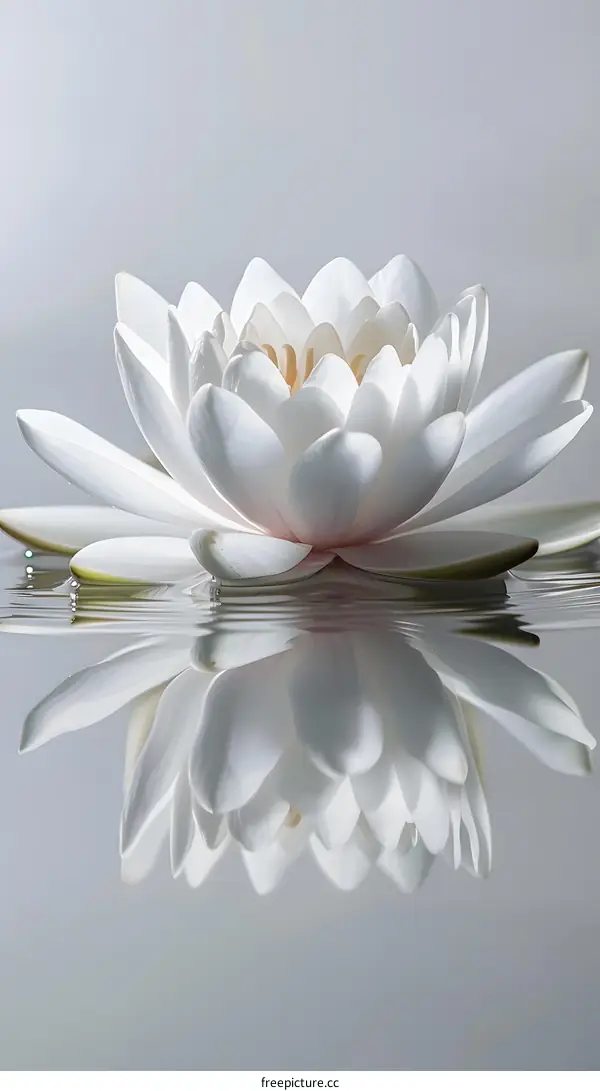 White Water Lily Flower In Water