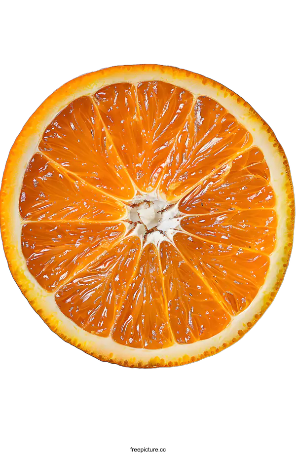 [Transparent Background PNG]close up of a sliced orange