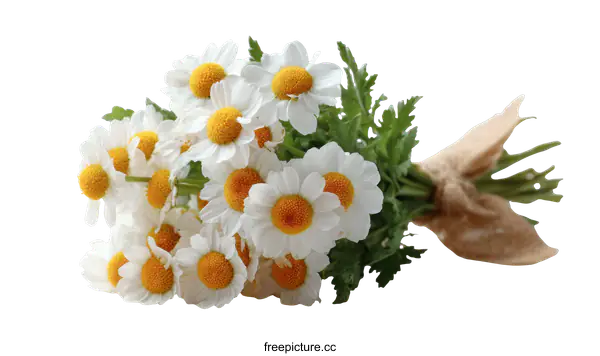 [Transparent Background PNG]Beautiful Bouquet of Daisies on White Background
