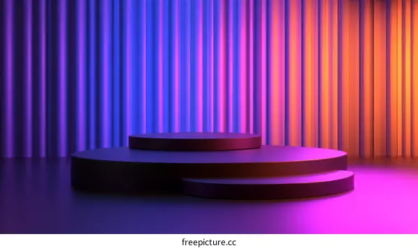 Modern Neon Stage Platform for Product Showcase