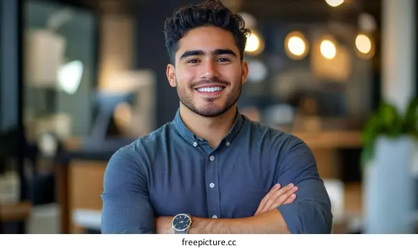 Confident Businessman in Modern Office