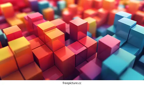 Abstract Colorful Cubes Background