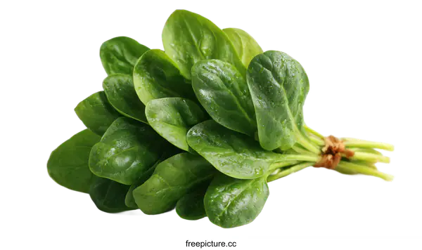 [Transparent Background PNG]Fresh Spinach Bunch Close-up