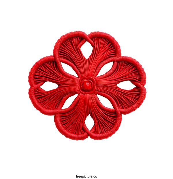 [Transparent Background PNG]Handmade Red Flower Design