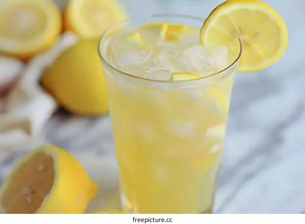 Refreshing Iced Lemonade with Lemon Slices