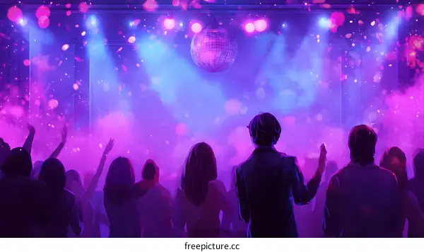 Nightclub Party Scene with Diverse Crowd
