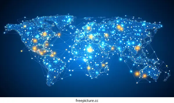 Global Network World Map Illustration