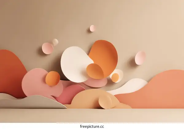 Abstract Geometric Paper Cut Shapes Background