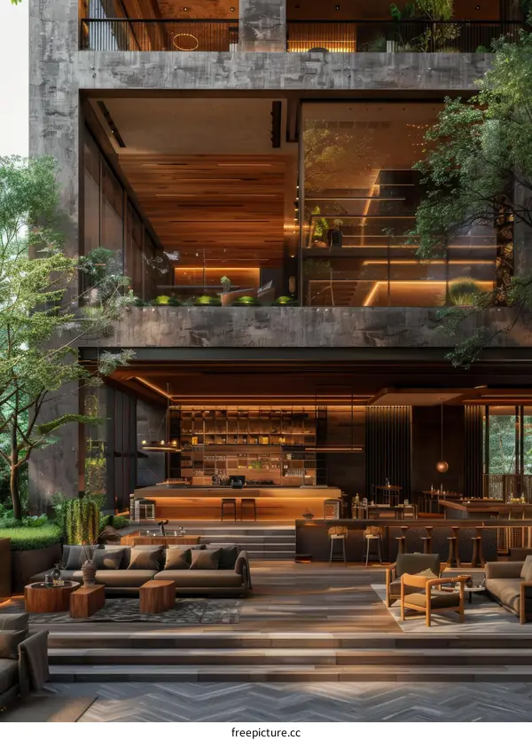 Modern Architecture Blending with Nature