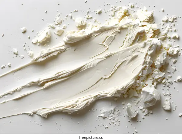 White cream and meringue crumbs