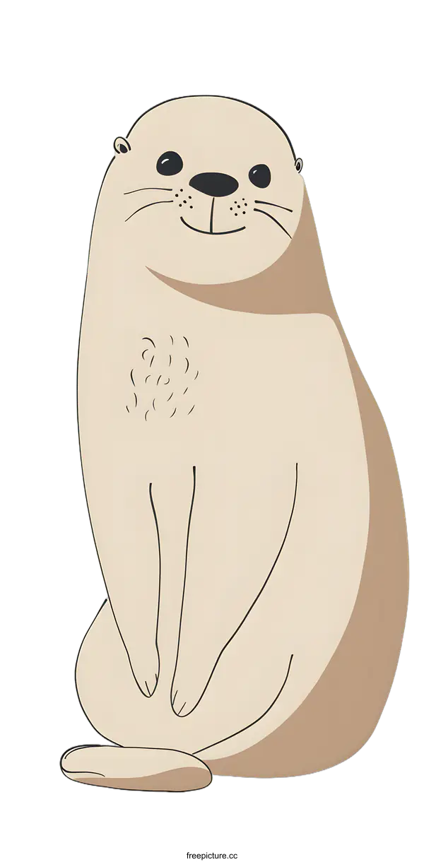 [Transparent Background PNG]Cute Cartoon Otter Illustration