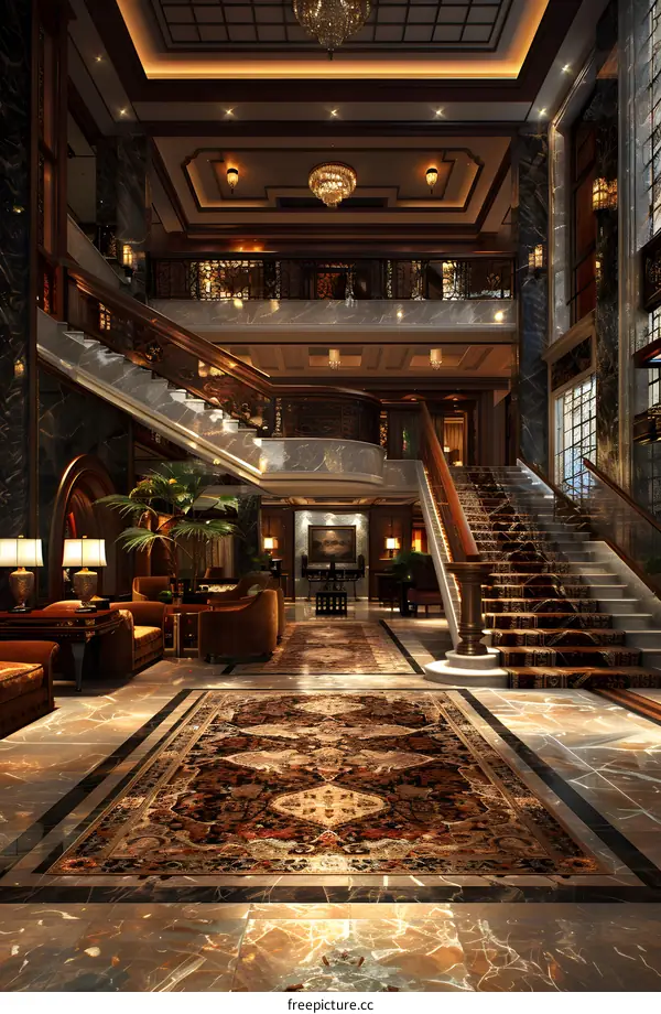Staircase in a luxury hotel