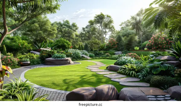 Serene Garden Path: A Tranquil Oasis