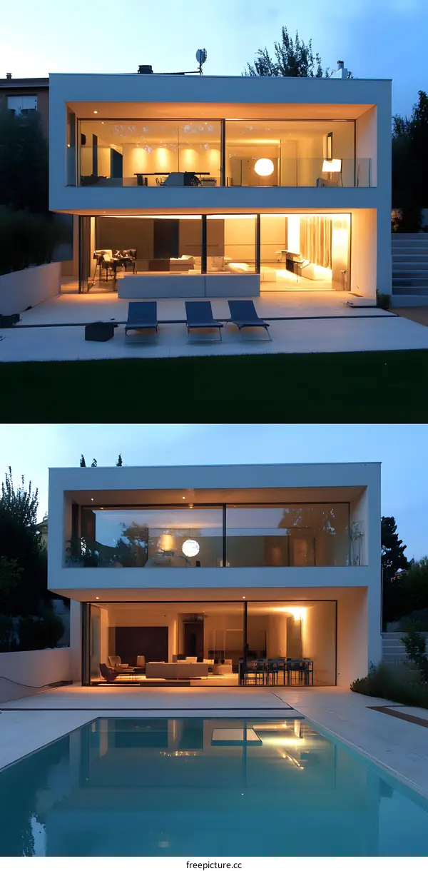 Modern Luxury Home with Pool and Large Windows