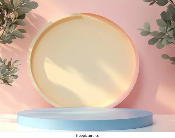 Pastel Geometric Abstract Display Podium