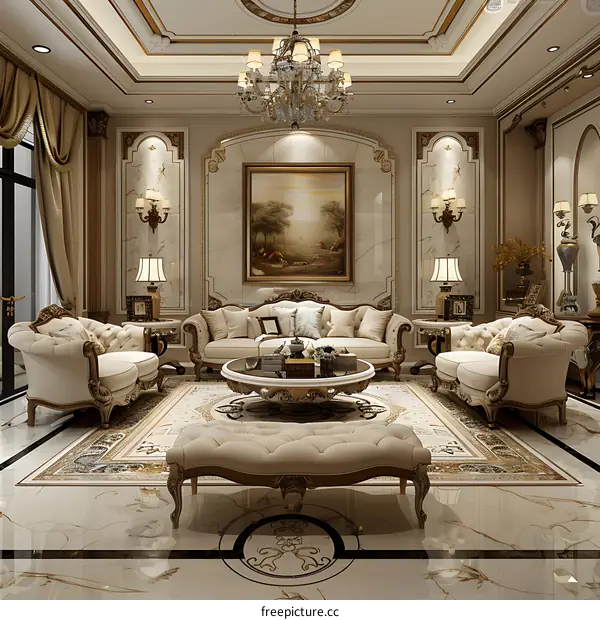 European style living room interior design