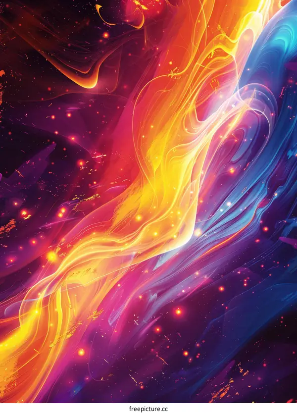 Abstract Colorful Flowing Lines