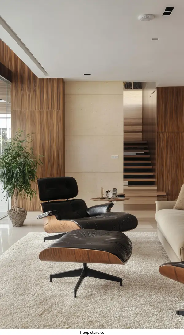 Modern Living Room Interior Design with Mid-Century Modern Furniture