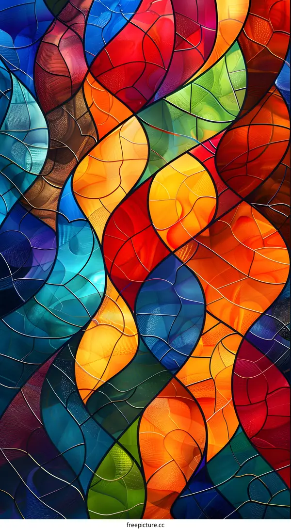 Abstract Colorful Stained Glass Pattern