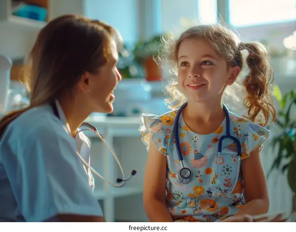 Little girl at a doctor's appointment