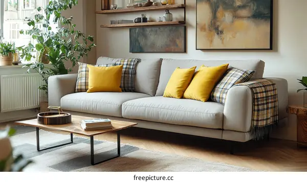 Modern Living Room Sofa and Coffee Table