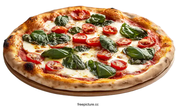 [Transparent Background PNG]Delicious Italian Pizza with Fresh Toppings