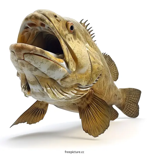 Grouper fish open mouth