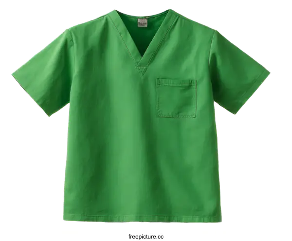 [Transparent Background PNG]Bright Green Medical Scrubs Top